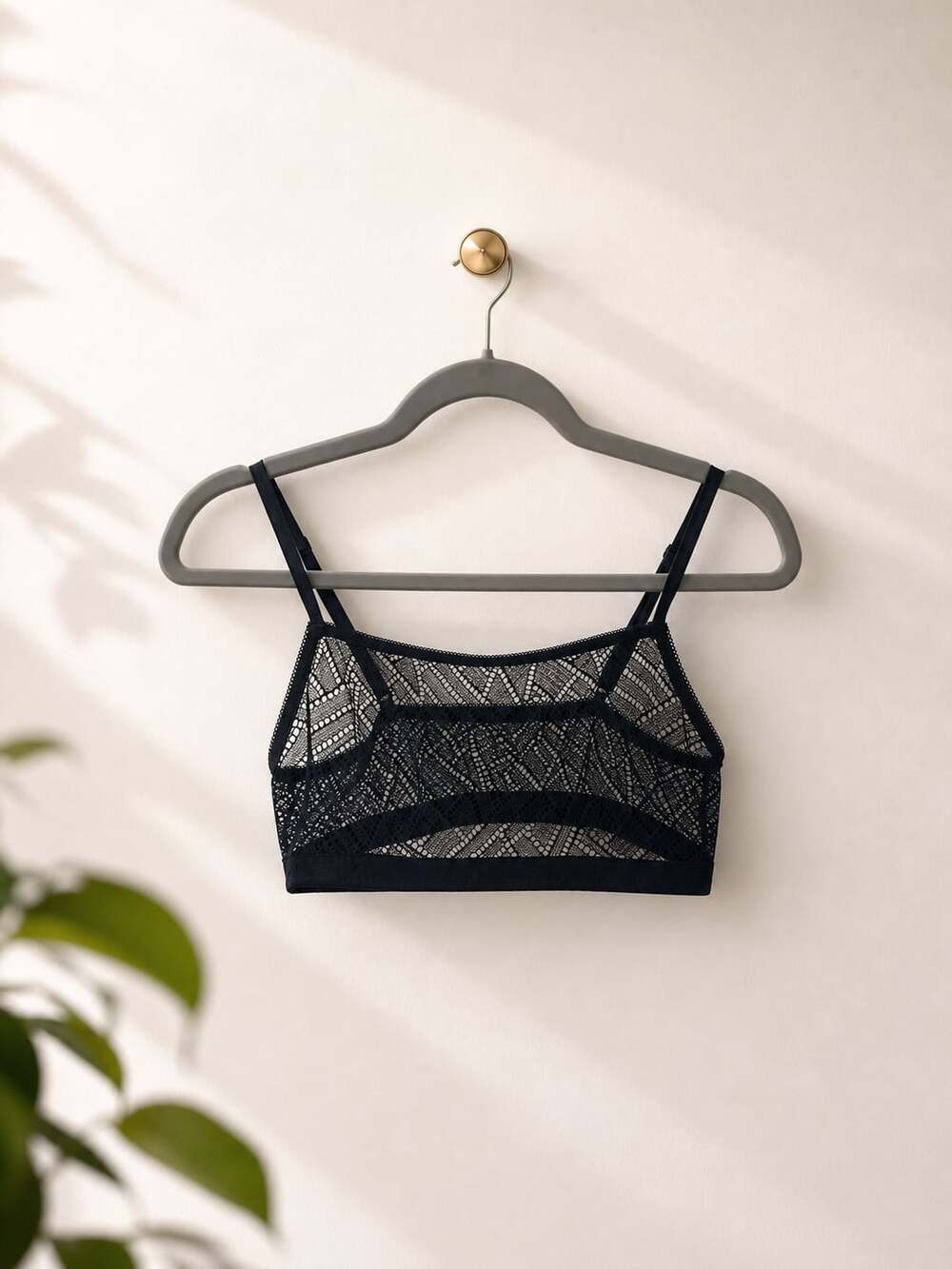 Blush Black Lace Bandeau Bralette